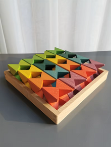  Rainbow Wooden Butterfly Building Blocks