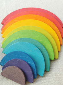  Rainbow Wooden Half Moon Semicircles